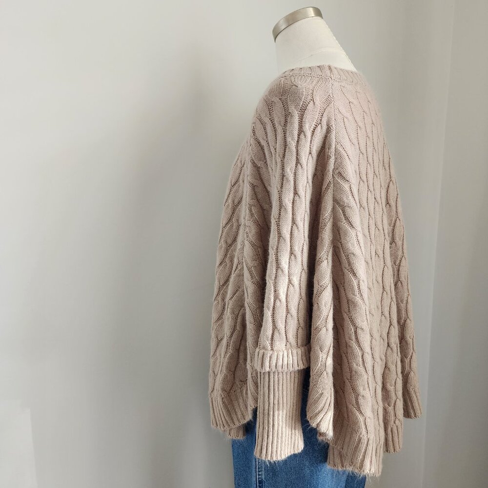 Cozy Chic Cable Knit Sweater Poncho - Picture 4 of 14